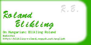 roland blikling business card